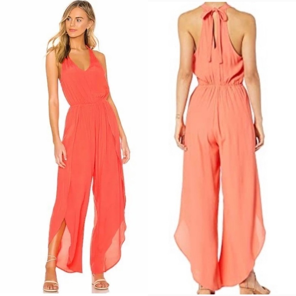 Cupcakes & Cashmere coral jumpsuit